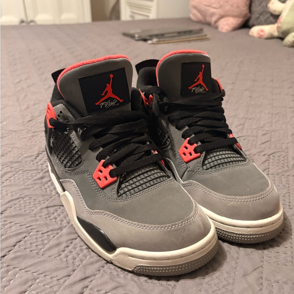 Air Jordan Gray and Red 4’s